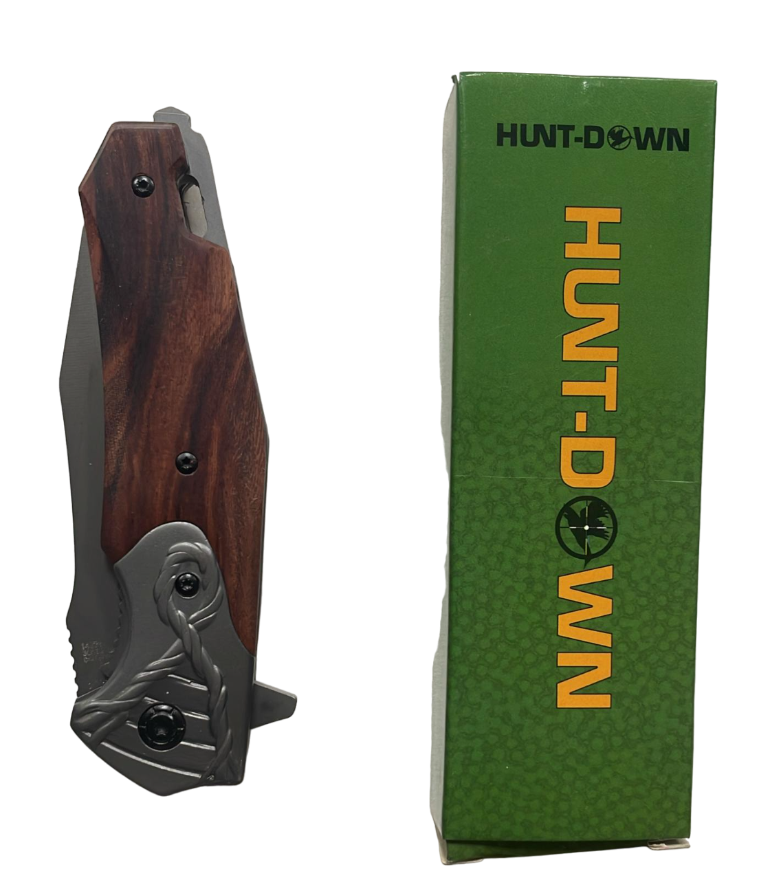 4.75" Closed Ball Bearing Titanium Coated Blade Wood Handle Knife